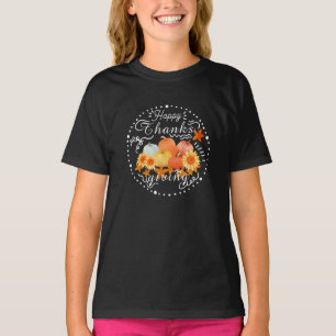 Camiseta Negro de calabaza otoñal