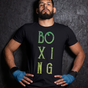 Camiseta Negro de color verde de boxeo personalizado