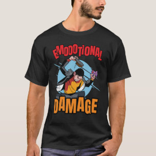 Camiseta Negro de daño emocional de jugador enojado