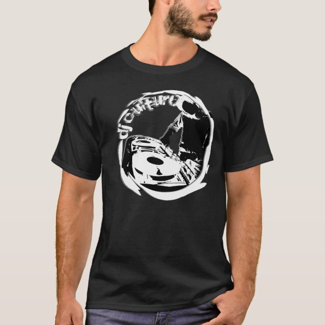 Camiseta Negro de la cría de DJ (Anverso)