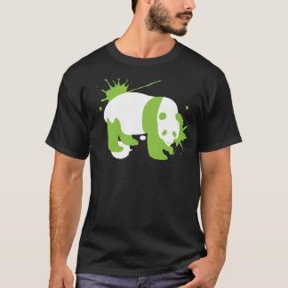 Camiseta Negro de la salpicadura de la panda