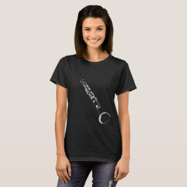 Camiseta Negro de la silueta del Clarinet