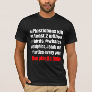 Camiseta Negro de las bolsas de plástico