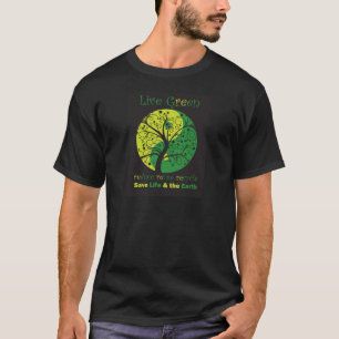 Camiseta Negro de LiveGreen ying el T1 de yang