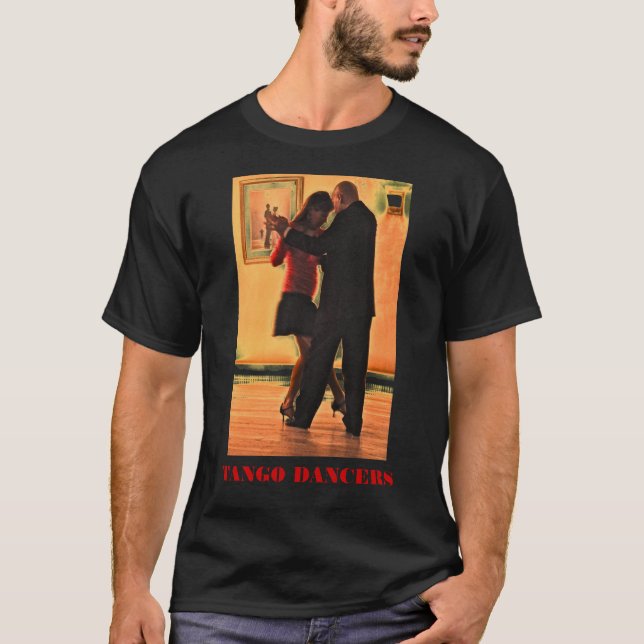 Camiseta Negro de los bailarines del tango (Anverso)