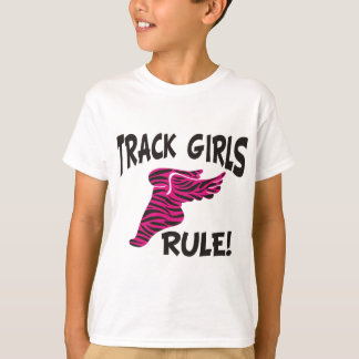 CAMISETA NEGRO DE LOS CHICAS DE LA PISTA EN ROSAS FUERTES