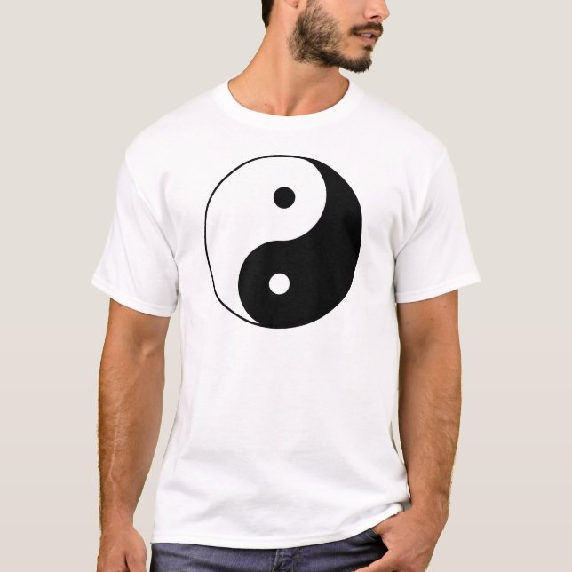 Camiseta Negro de Taijitu del chino del Rótulo del Taoism (Anverso)