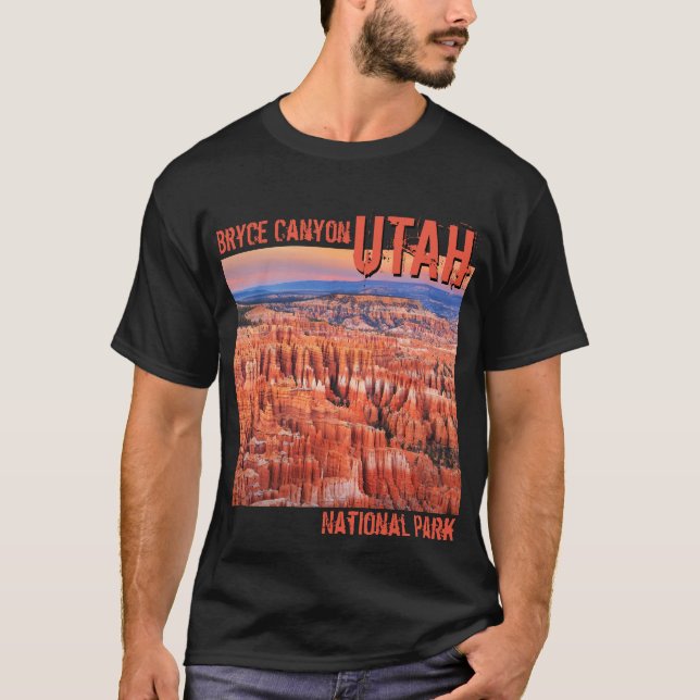 Camiseta Negro de Utah del barranco de Bryce (Anverso)