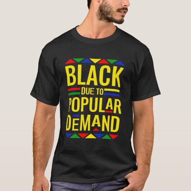 Camiseta Negro debido a la demanda popular (Anverso)