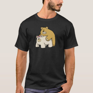 Camiseta negro del abrazo de osos