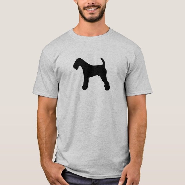 Camiseta negro del airedale (Anverso)