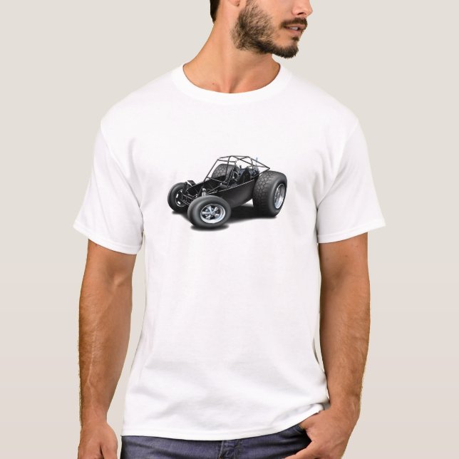 Camiseta Negro del coche de playa (Anverso)