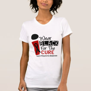 Camiseta Negro del desgaste del melanoma I para la curació