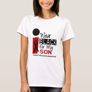 Camiseta Negro del desgaste del melanoma I para mi hijo 9