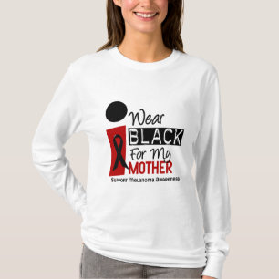Camiseta Negro del desgaste del melanoma I para mi madre 9