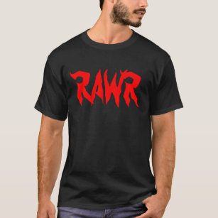 Camiseta Negro del engranaje de Rawr
