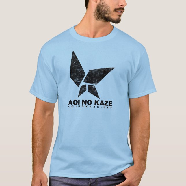 Camiseta Negro del Grunge de ANK en azul claro (Anverso)