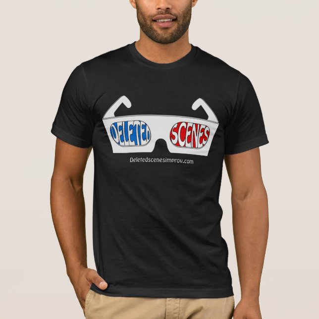 Camiseta negro del logotipo 3D (Anverso)