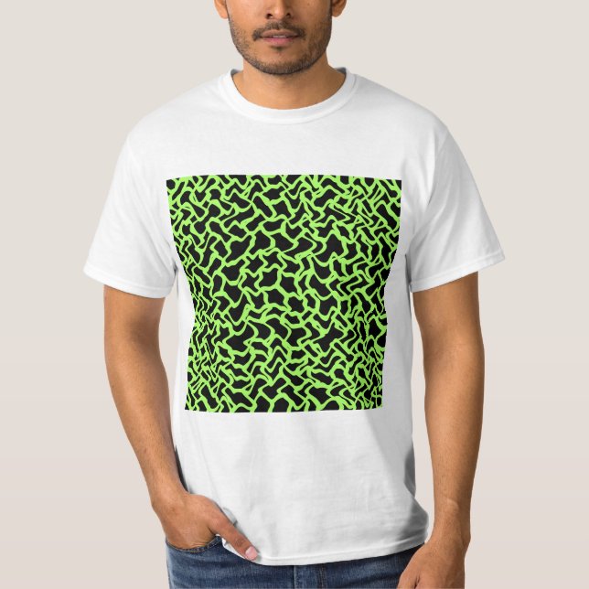 Camiseta Negro del modelo y verde de cal gráficos (Anverso)