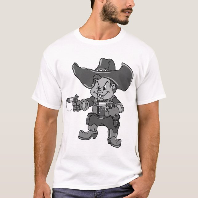 Camiseta Negro del vaquero (Anverso)