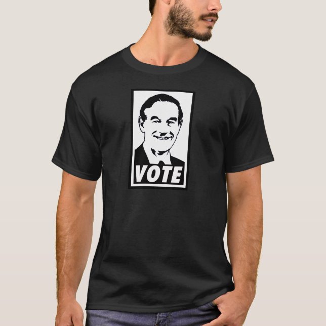 Camiseta Negro del voto 2012 de Ron Paul (Anverso)