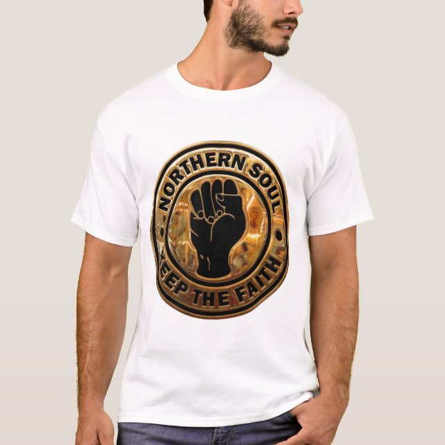 Camiseta negro dorado del alma norte (Anverso)