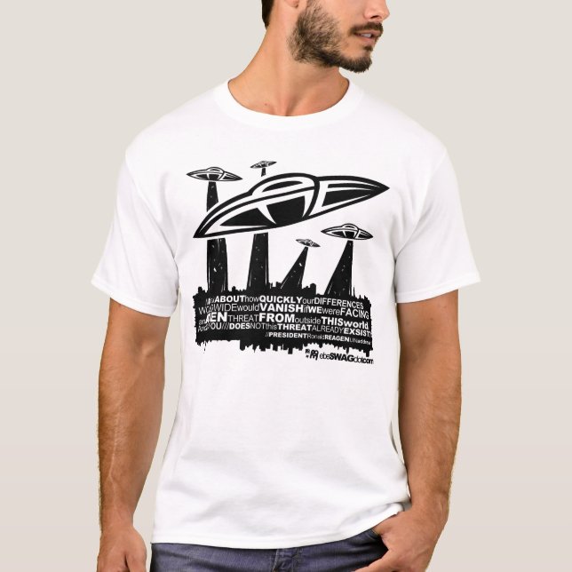 Camiseta negro ebeSWAGreagan/blanco (Anverso)