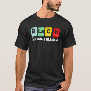 Camiseta Negro El Elemento Principal Mes de la Historia Neg