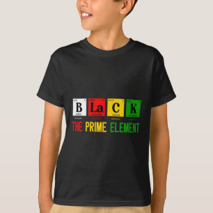 Camiseta Negro El Elemento Principal Mes de la Historia Neg