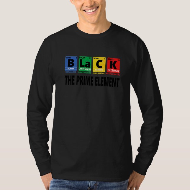 Camiseta Negro El Elemento Principal Mes de la Historia Neg (Anverso)