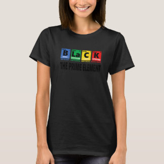 Camiseta Negro El Elemento Principal Mes de la Historia Neg