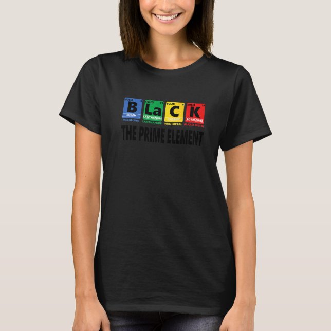 Camiseta Negro El Elemento Principal Mes de la Historia Neg (Anverso)