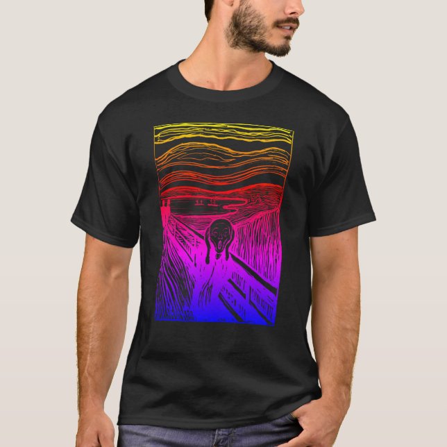 Camiseta negro el grito edvard munch T-Shirt (Anverso)