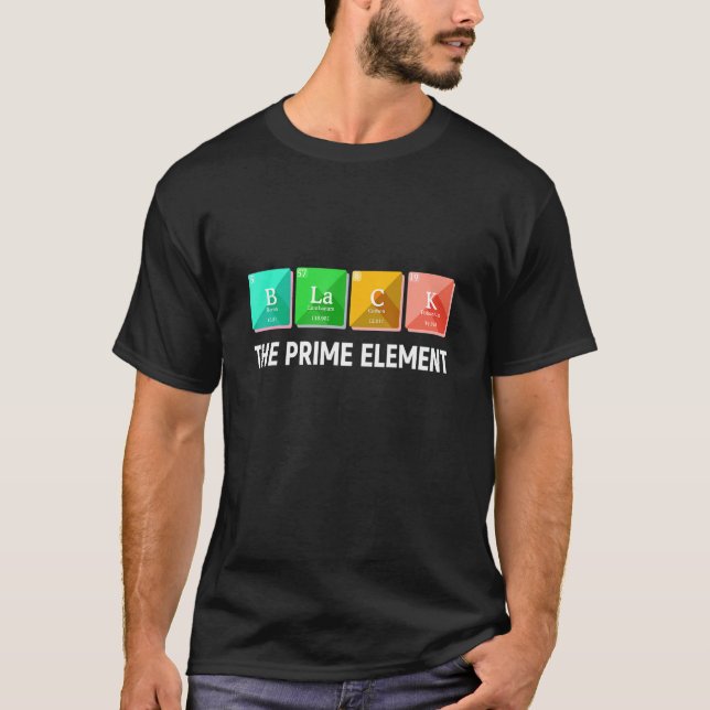 Camiseta Negro El Primer Elemento Mes de la Historia Negra (Anverso)