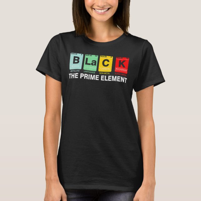 Camiseta Negro El Primer Elemento Negro Historia Mes BLM Ci (Anverso)