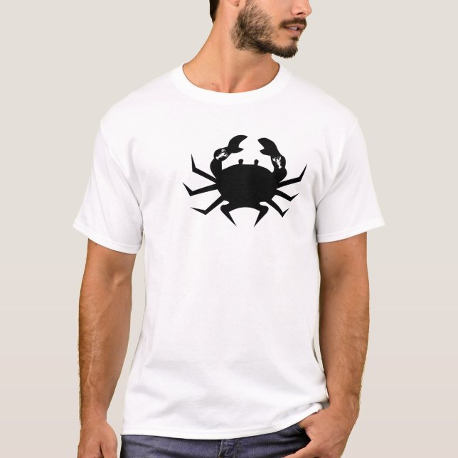 Camiseta negro en cangrejo que lucha negro (Anverso)