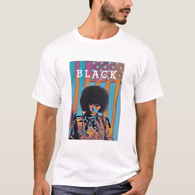 CAMISETA "NEGRO" EN ESTADOS UNIDOS - HISTORIA NEGRA ANGELA  (Anverso)