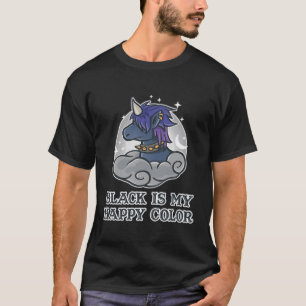 Camiseta Negro es mi color feliz Kawaii Pastel Gótico Gótic