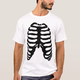 Camiseta Negro esquelético humano de Ribcage