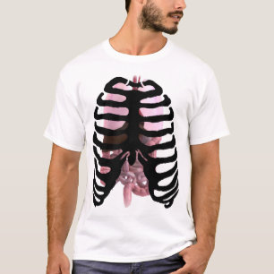 Camiseta Negro esquelético humano de Ribcage con los