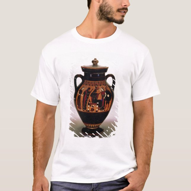 Camiseta Negro-figura amphora del ático que representa el (Anverso)