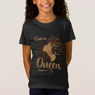 Camiseta Negro fuerte soy una Reina Afroamericana Afro BLM
