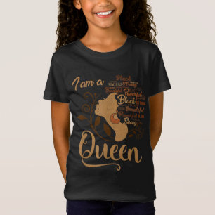 Camiseta Negro fuerte soy una Reina Afroamericana Afro BLM