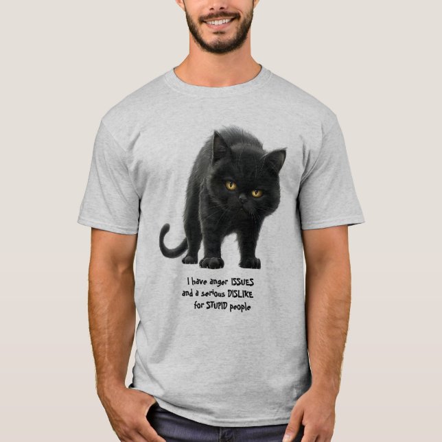 Camiseta Negro furioso Tengo Problemas De Ira Humorísticos (Anverso)