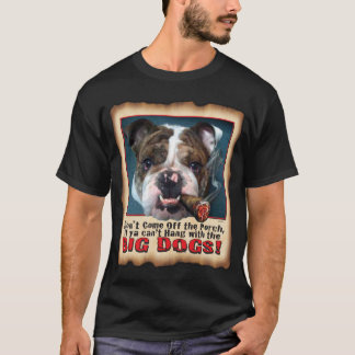 CAMISETA NEGRO GRANDE T DEL BULLDOG DEL PERRO