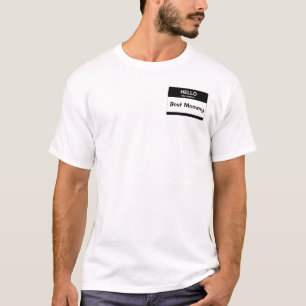 Camiseta Negro - hola, mi nombre es (su texto)