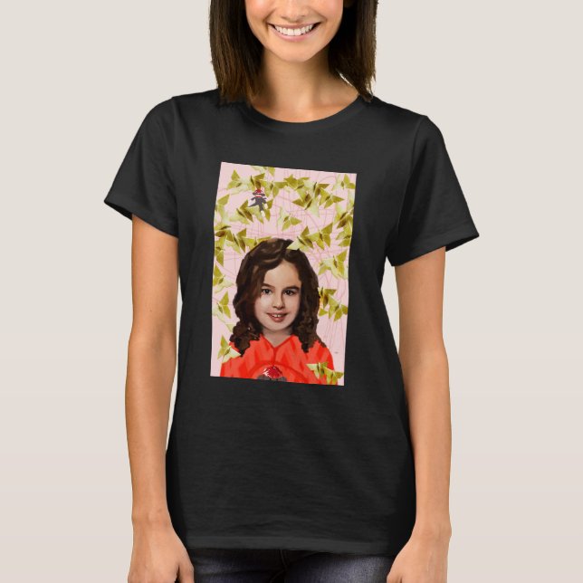 Camiseta Negro huérfano el | Kira - Origami femenino (Anverso)