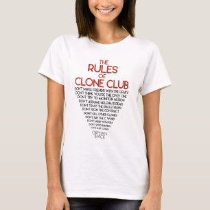 Camiseta Negro huérfano el las reglas de club de la copia