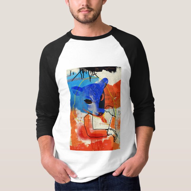 Camiseta Negro huérfano el | MK - silueta de la máscara de (Anverso)