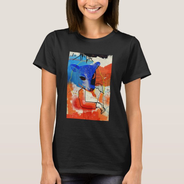 Camiseta Negro huérfano el | MK - silueta de la máscara de (Anverso)